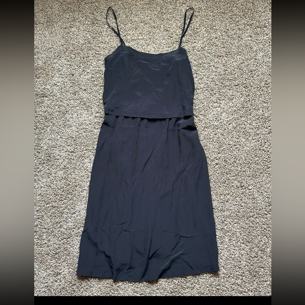 Madewell Black Silk Dress Layered Women's Size 2 Sleeveless Tiered